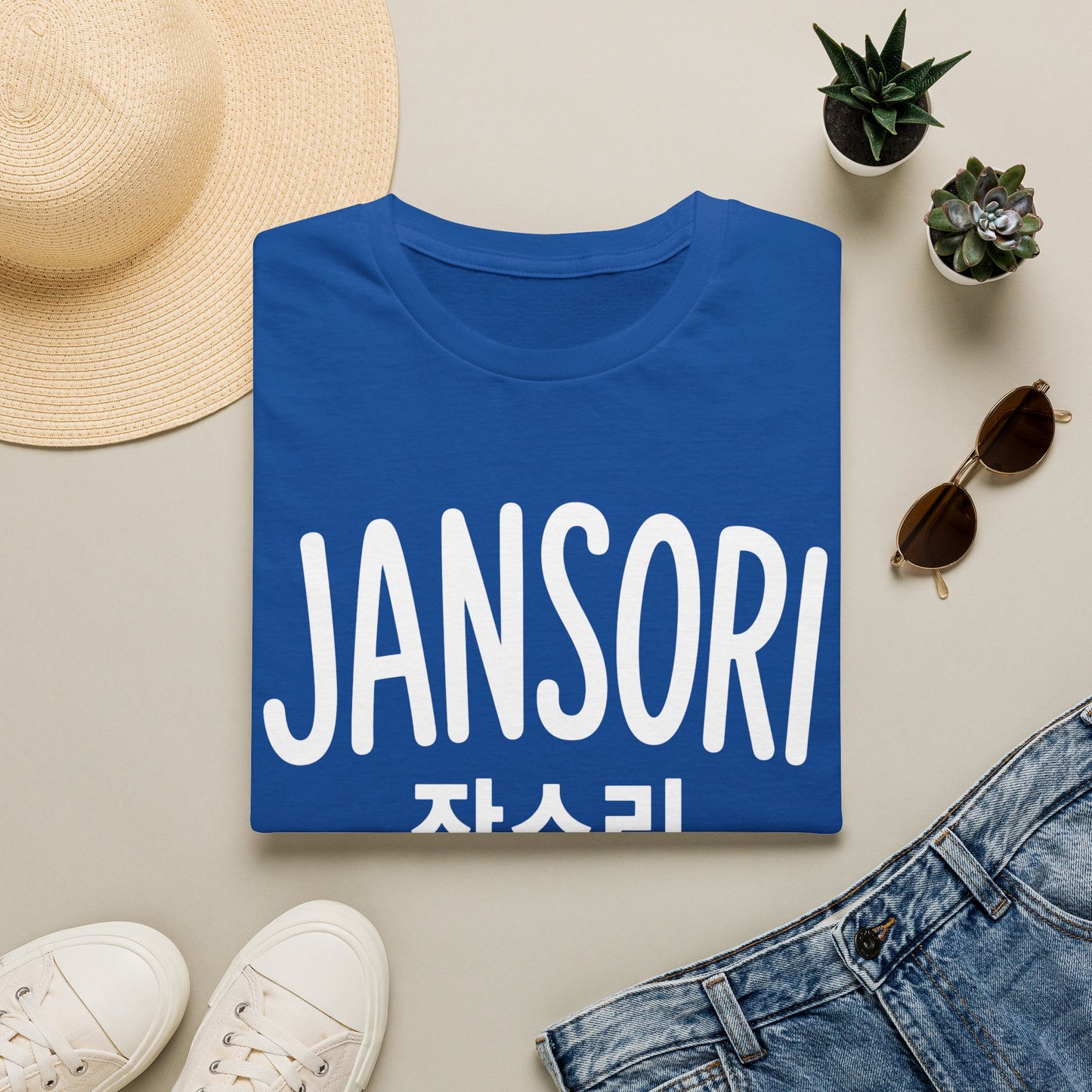 Jansori Graphic T-Shirt — Korean Text Casual Tee