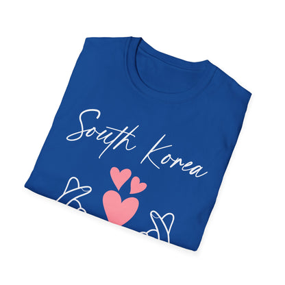 South Korea Love Hands Unisex Softstyle T-Shirt - Perfect for K-Pop Fans and Cultural Celebrations