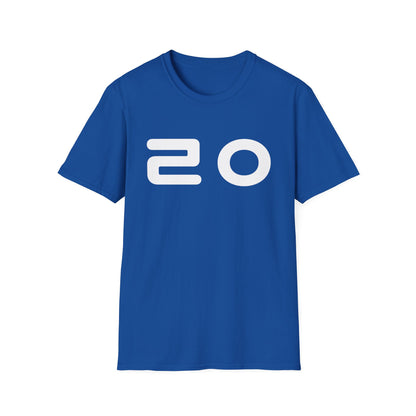 Minimal '20' Graphic T-Shirt — Retro Numeric Logo Tee
