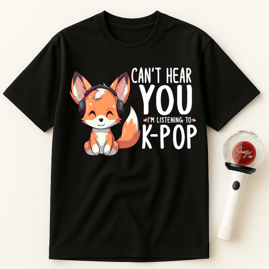 CAN'T HEAR YOU I'M LISTENING TO K-POP FOX UNISEX T-SHIRT