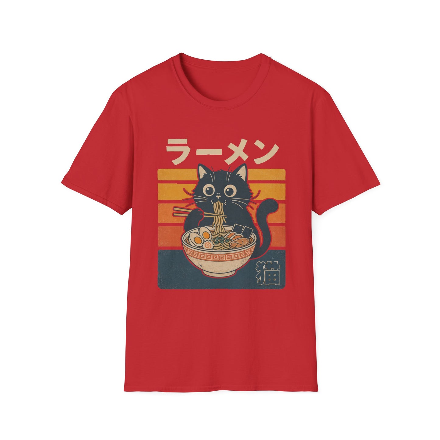 Ramen Cat T‑Shirt — Cute Japanese Neko Eating Ramen Graphic Tee