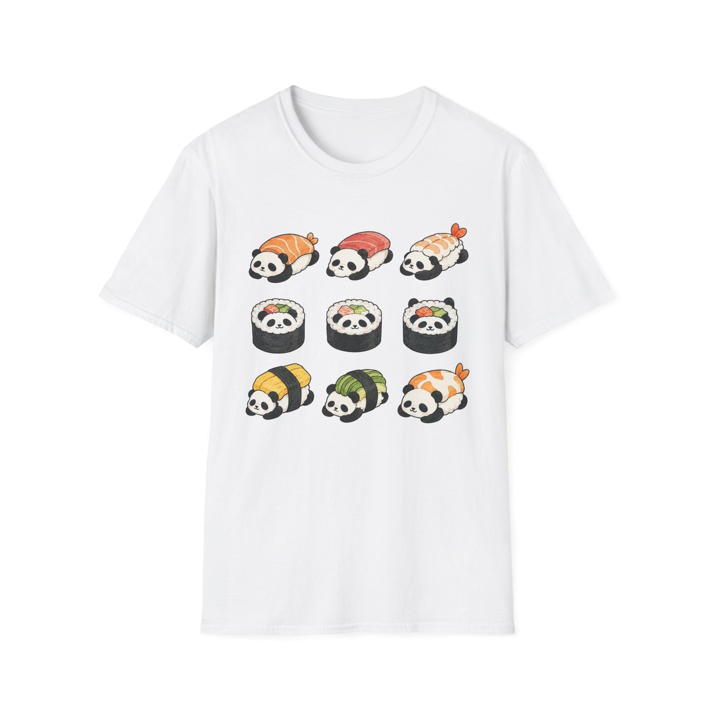 Sushi Panda T-Shirt — Cute Kawaii Sushi Roll Pandas Graphic Tee