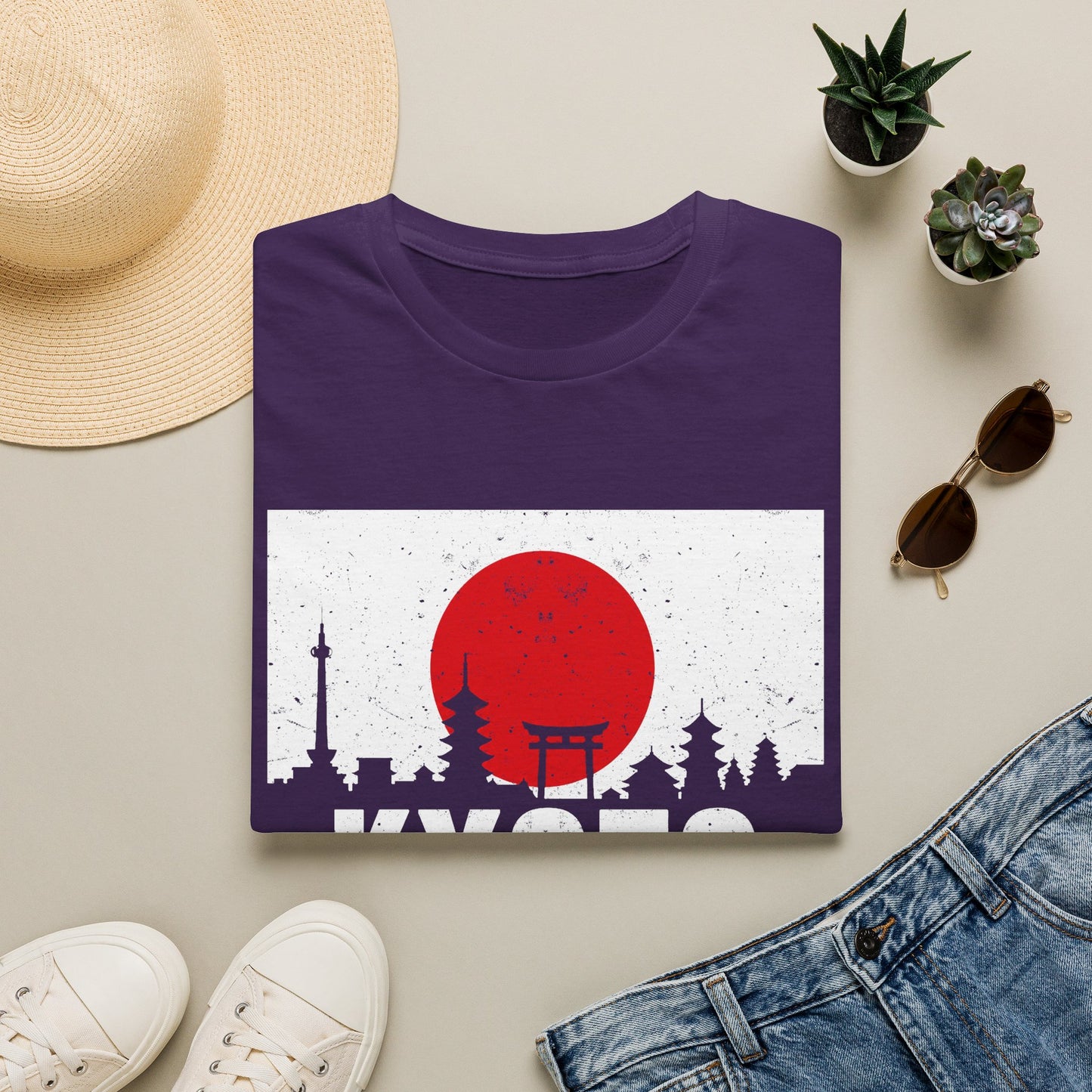 Kyoto Skyline T-Shirt — Japanese Rising Sun Graphic Tee