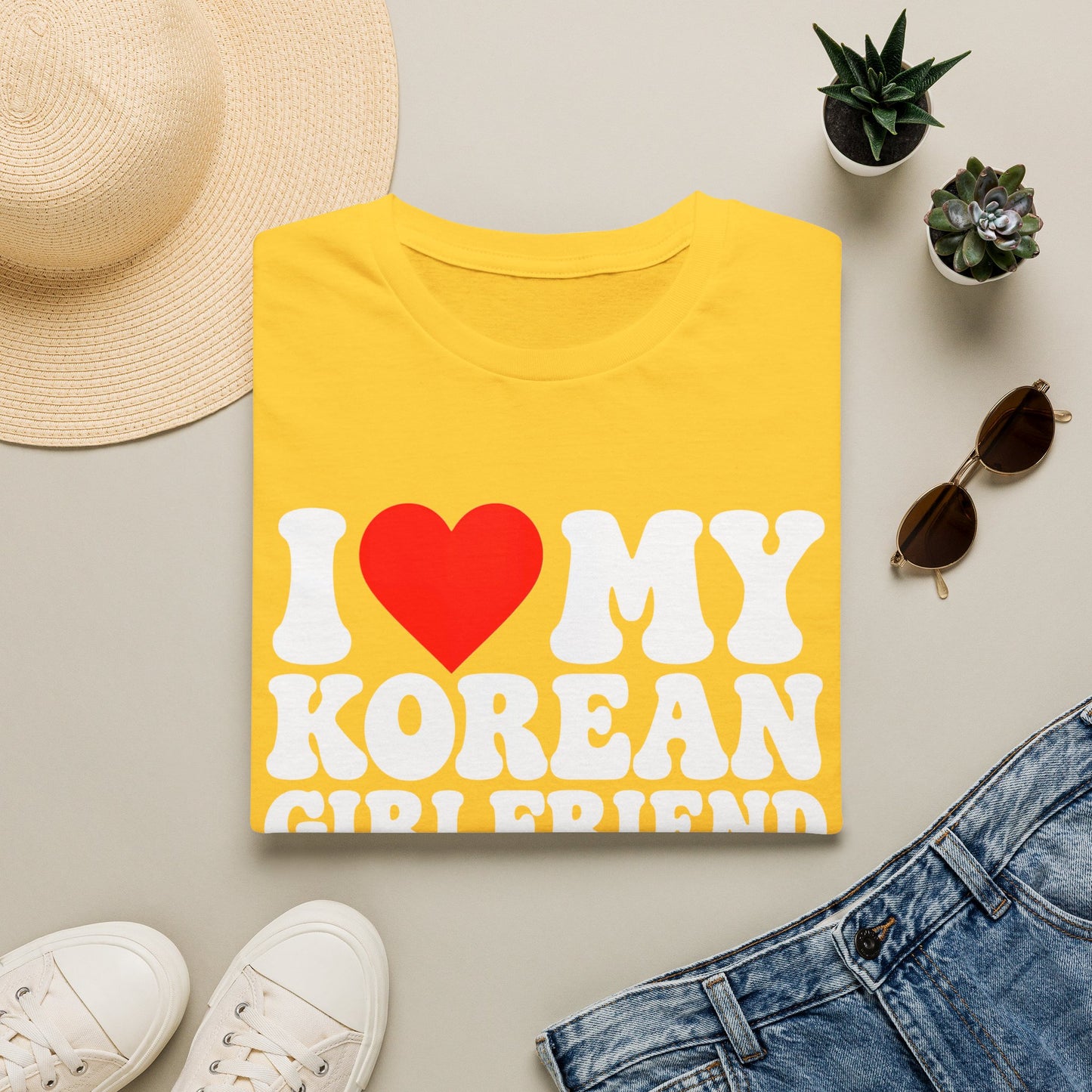 I  My Korean Girlfriend T-Shirt — Cute Pride Tee for Couples, Anniversaries & K-Pop Fans