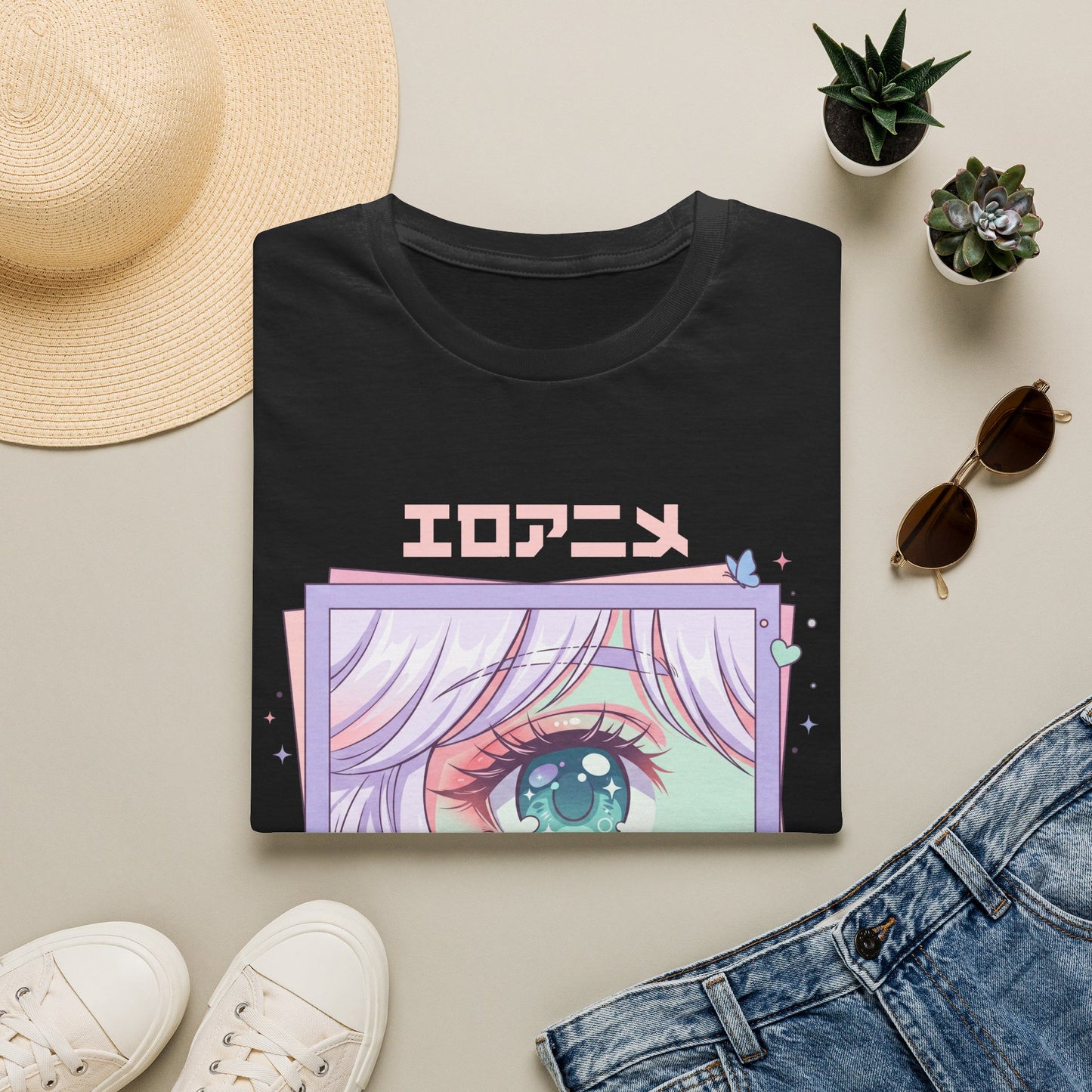 Anime Eye Graphic T-Shirt — エロアニメ Pastel Kawaii Aesthetic