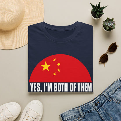 Flag Heritage T-Shirt — “Yes, I’m Both of Them” China & South Korea Pride Tee