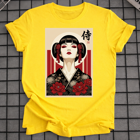 JAPANISCHES GEISHA-PORTRAIT-T-SHIRT
