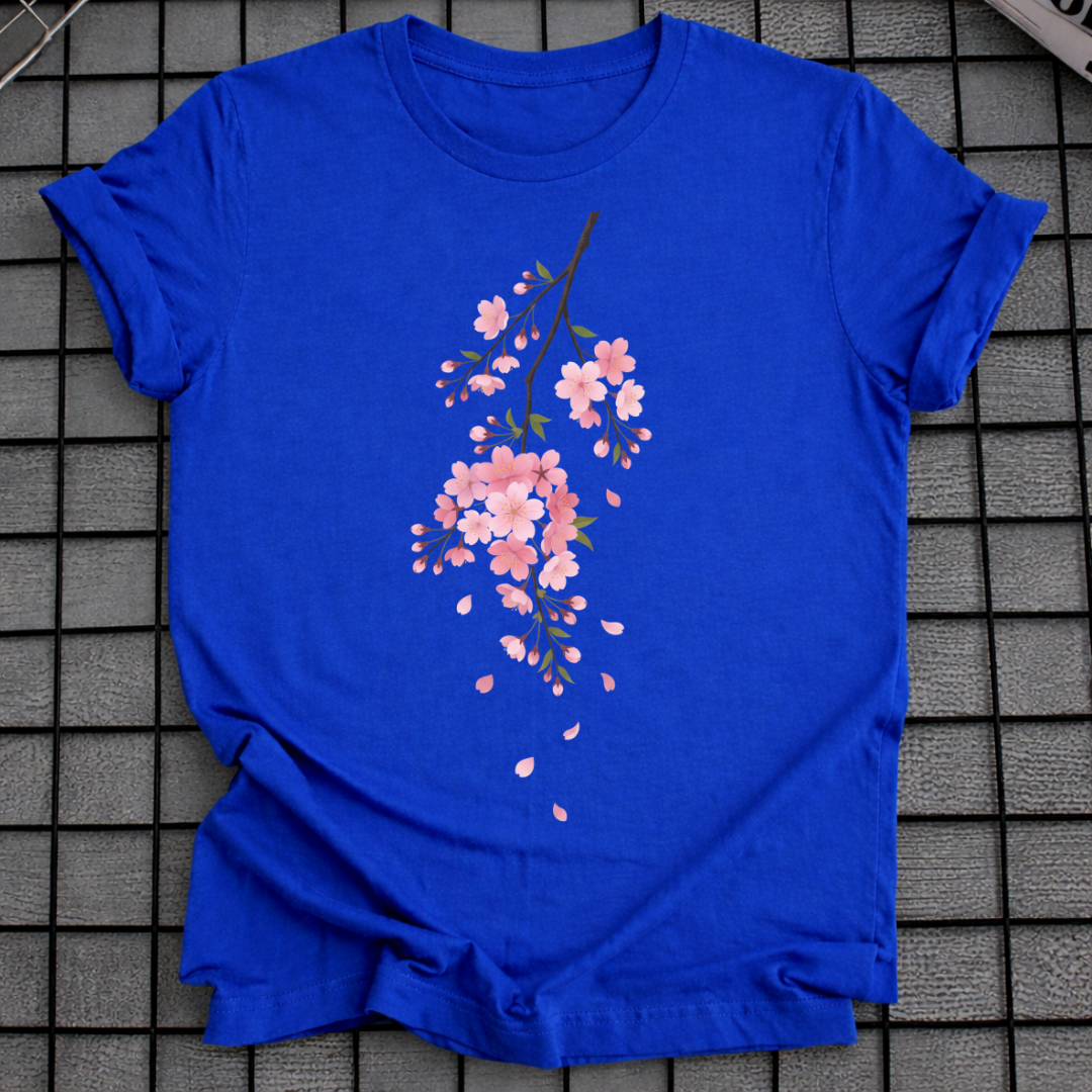 BLUMEN T-SHIRT MIT KIRSCHBLÜTENMUSTER