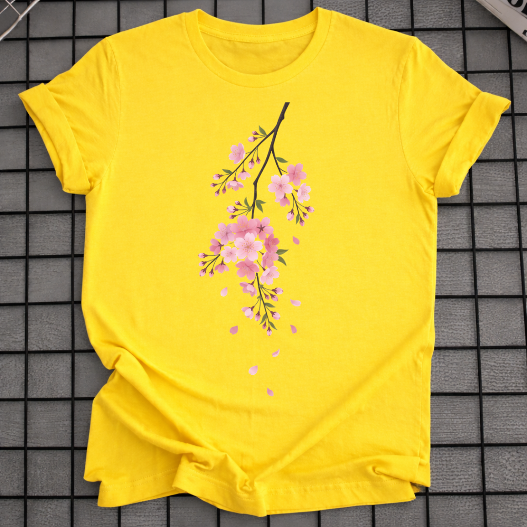 BLUMEN T-SHIRT MIT KIRSCHBLÜTENMUSTER