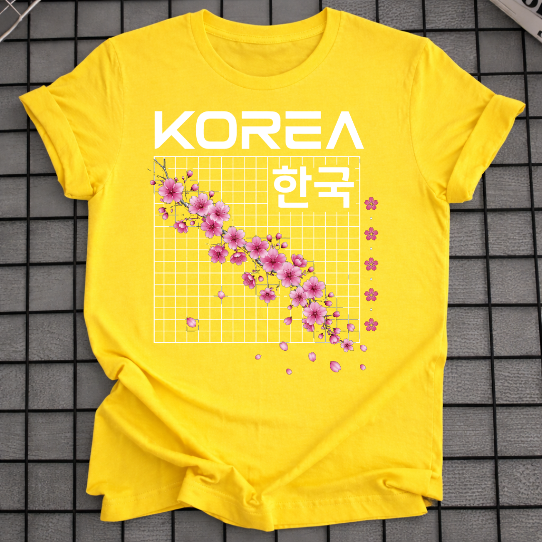 KOREA KIRSCHBLÜTEN-T-SHIRT