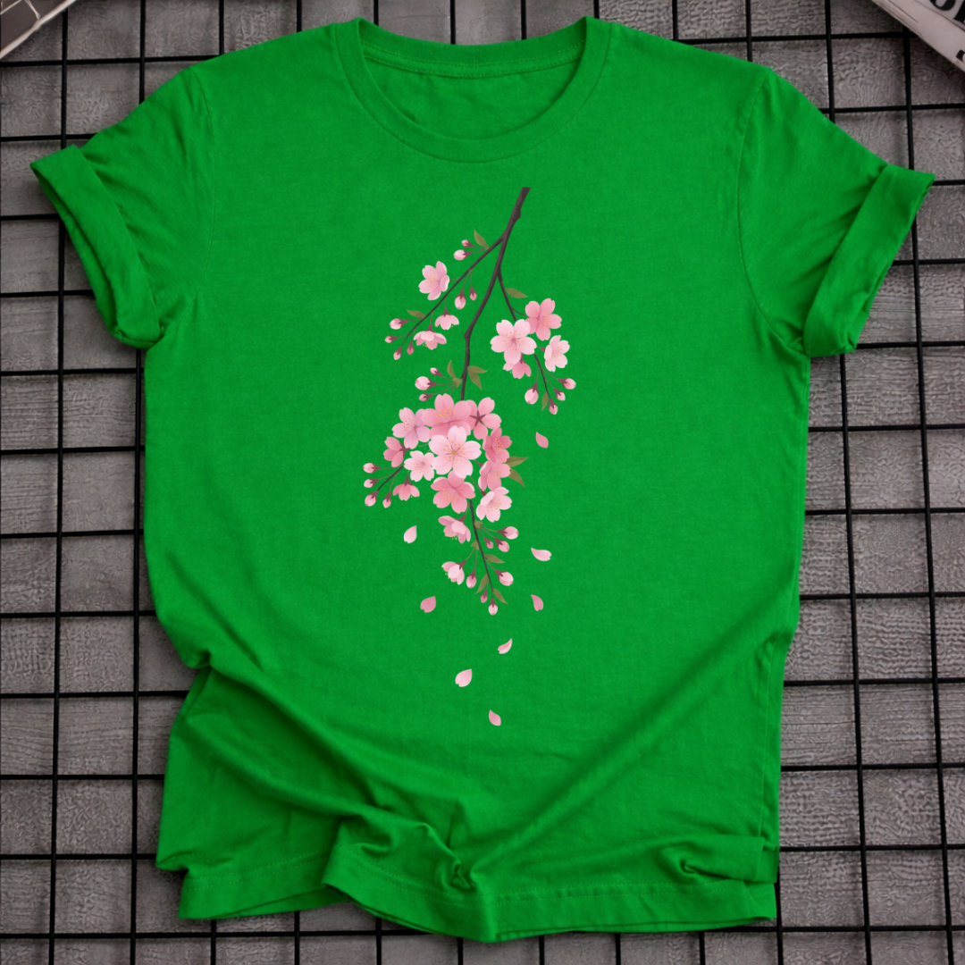 BLUMEN T-SHIRT MIT KIRSCHBLÜTENMUSTER