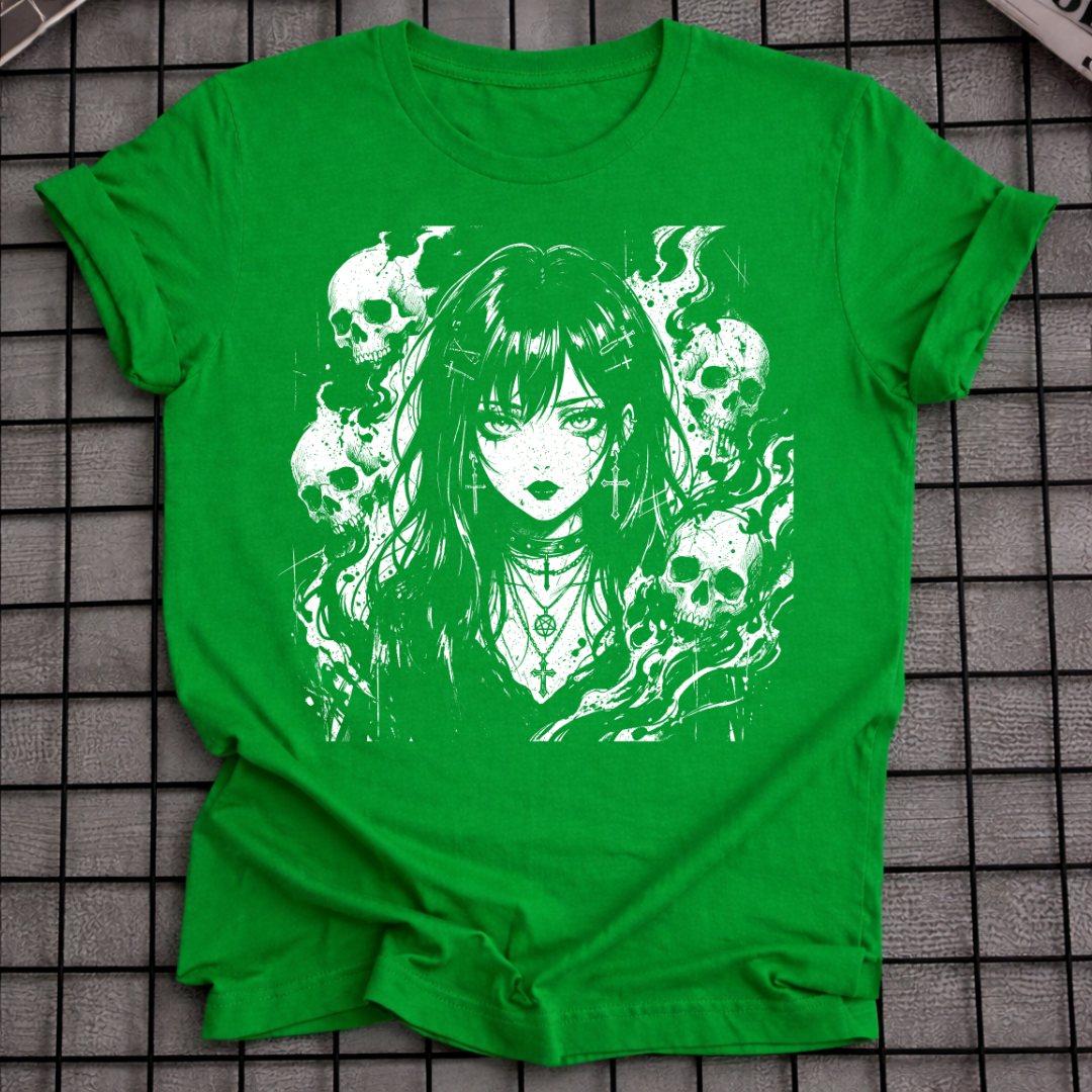 GOTHIC ANIME SCHÄDELMÄDCHEN T-SHIRT