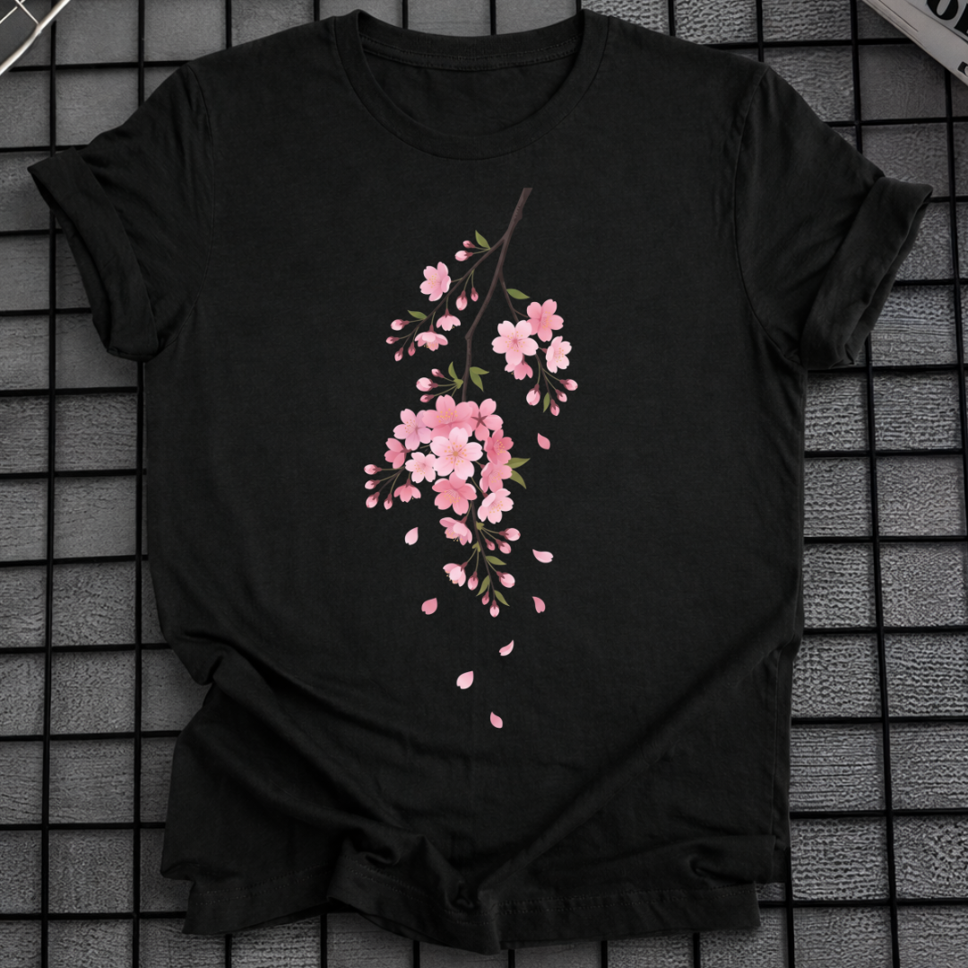 BLUMEN T-SHIRT MIT KIRSCHBLÜTENMUSTER