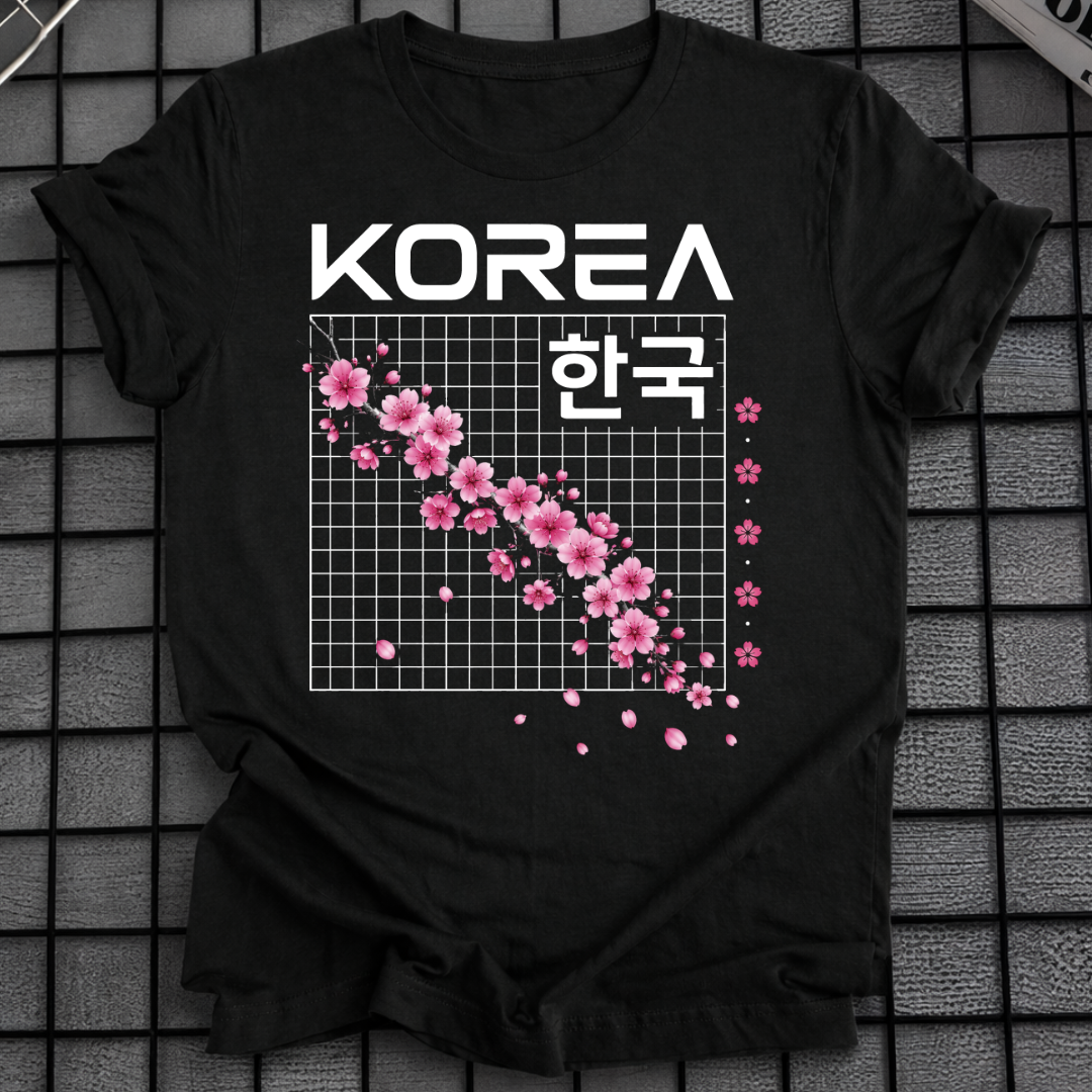 KOREA KIRSCHBLÜTEN-T-SHIRT