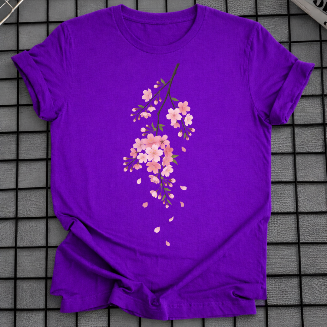 BLUMEN T-SHIRT MIT KIRSCHBLÜTENMUSTER