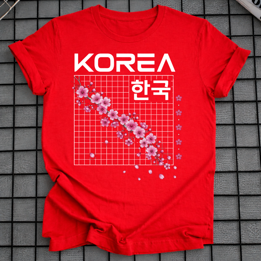 KOREA KIRSCHBLÜTEN-T-SHIRT