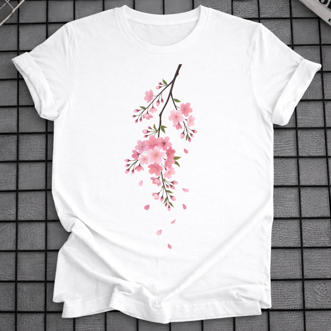 BLUMEN T-SHIRT MIT KIRSCHBLÜTENMUSTER