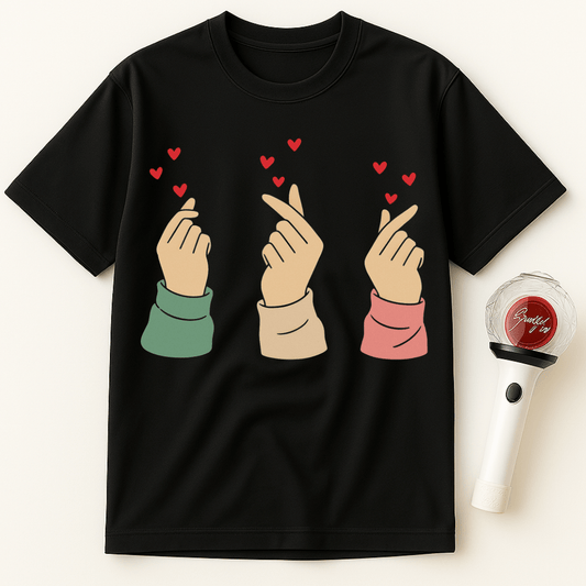 MULTIPLE FINGER HEARTS UNISEX T-SHIRT
