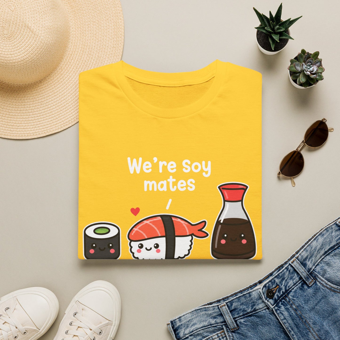 We're Soy Mates T-Shirt — Cute Kawaii Sushi & Soy Sauce Graphic