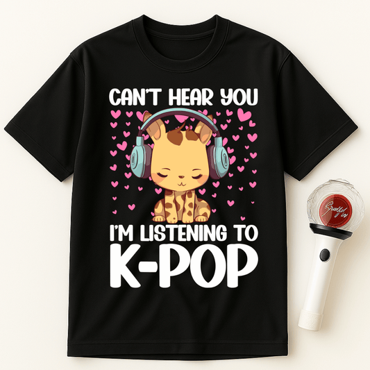 CAN'T HEAR YOU I'M LISTENING TO K-POP GIRAFFE UNISEX T-SHIRT