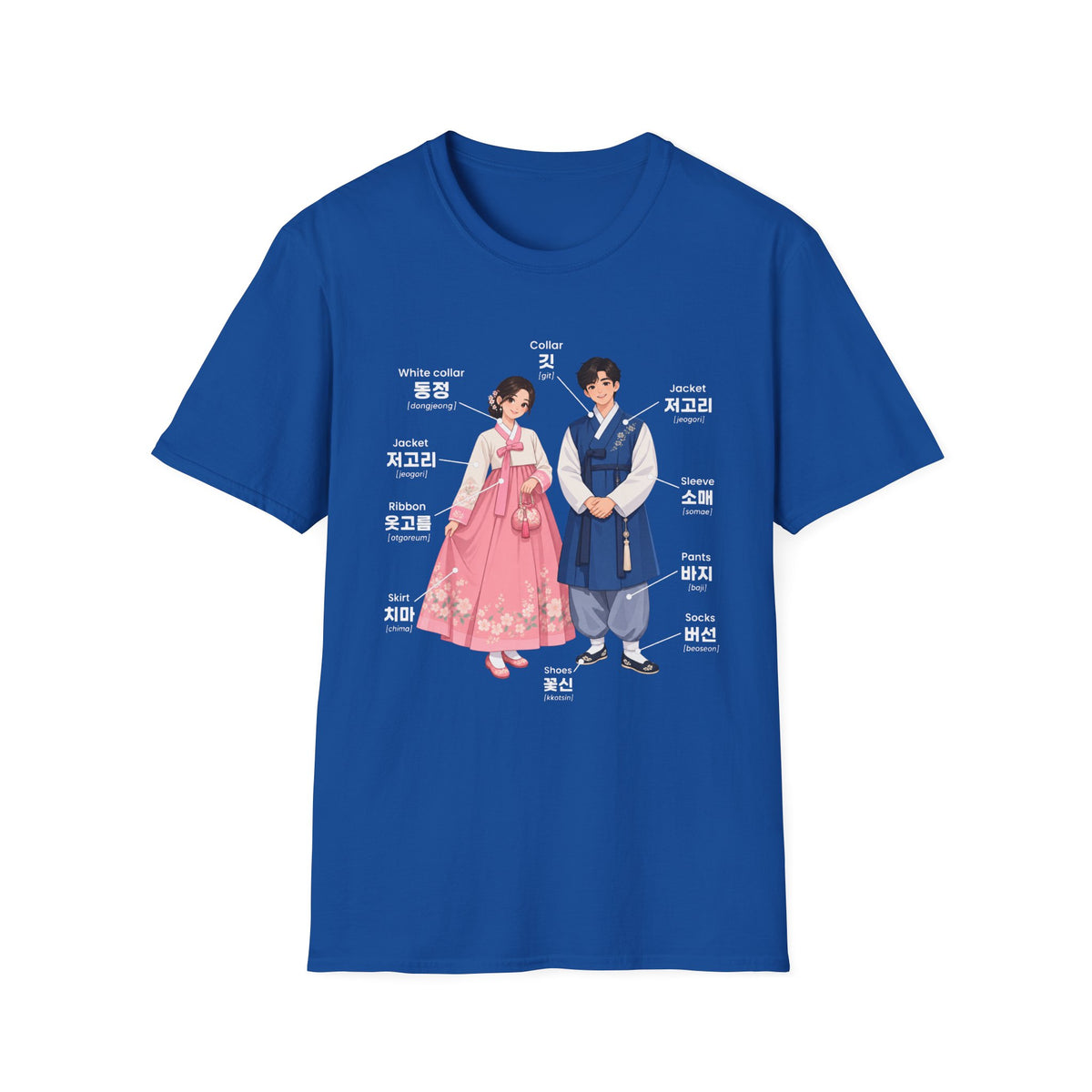 Hanbok Anatomy T‑Shirt — Labeled Korean Traditional Costume Guide