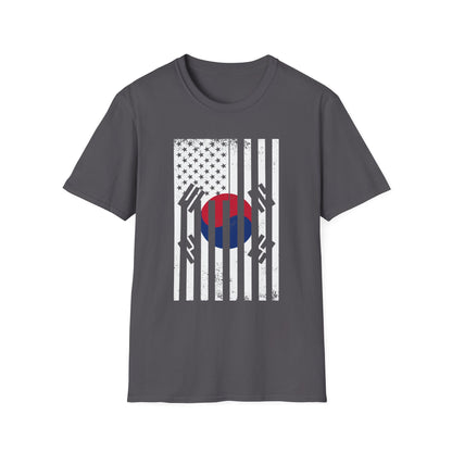 Korean Flag USA Mashup T-Shirt — Taegeuk Stripes Graphic Tee