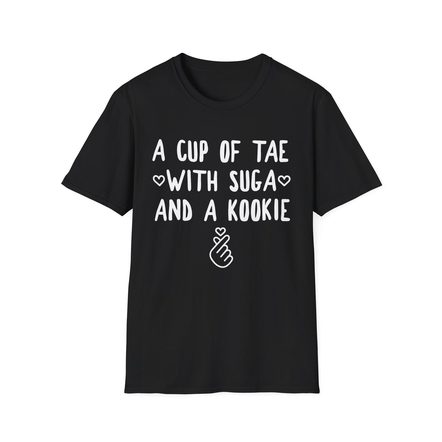 A Cup of Tae with Suga and a Kookie T-Shirt — BTS Fan Quote Tee