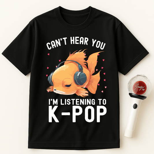 CAN'T HEAR YOU I'M LISTENING TO K-POP FISH UNISEX T-SHIRT
