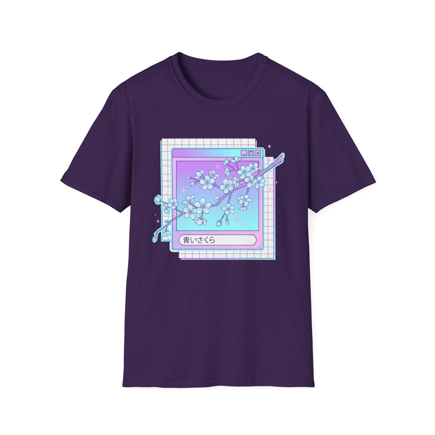 Retro Cherry Blossom T-Shirt — Aesthetic Vaporwave Floral Tee