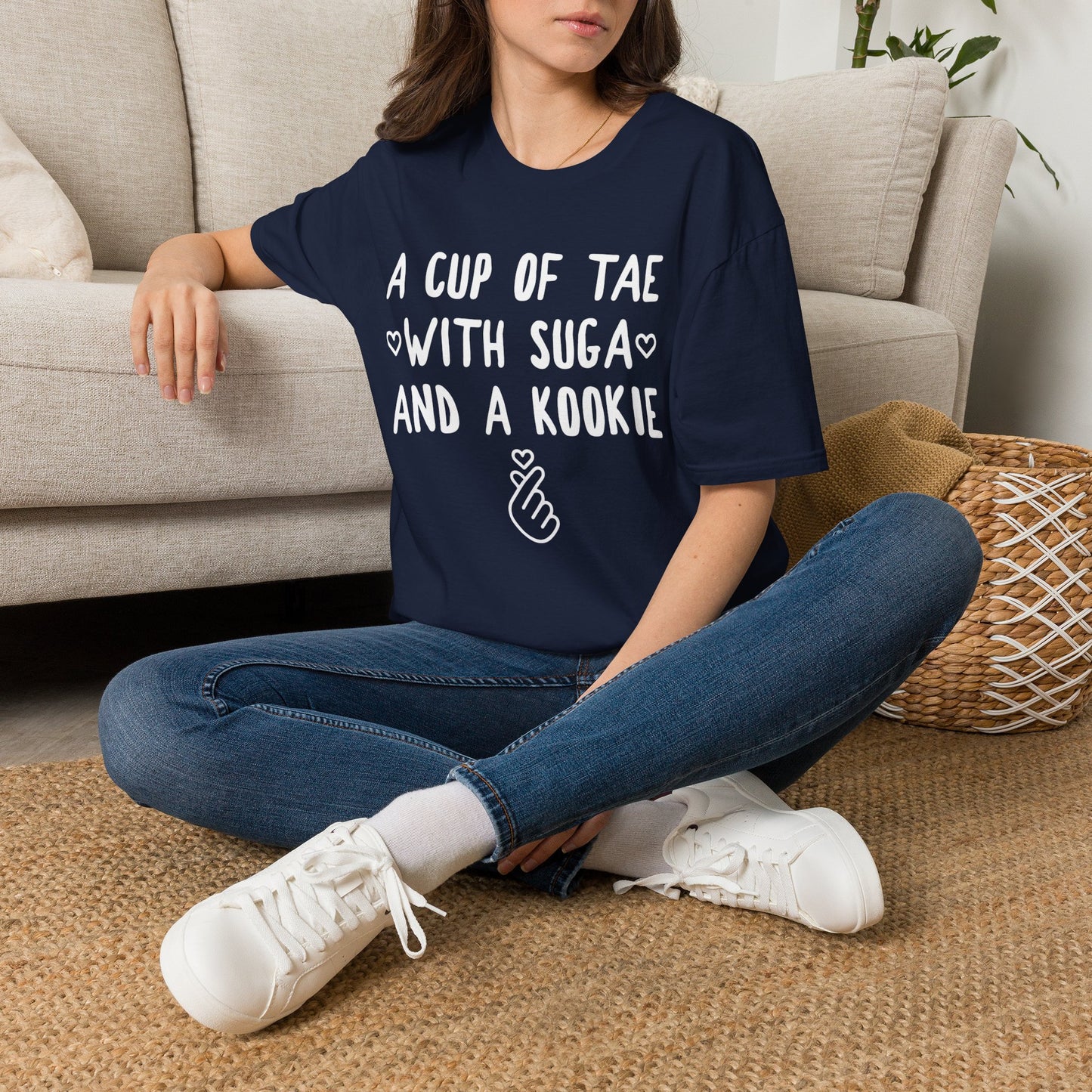 A Cup of Tae with Suga and a Kookie T-Shirt — BTS Fan Quote Tee
