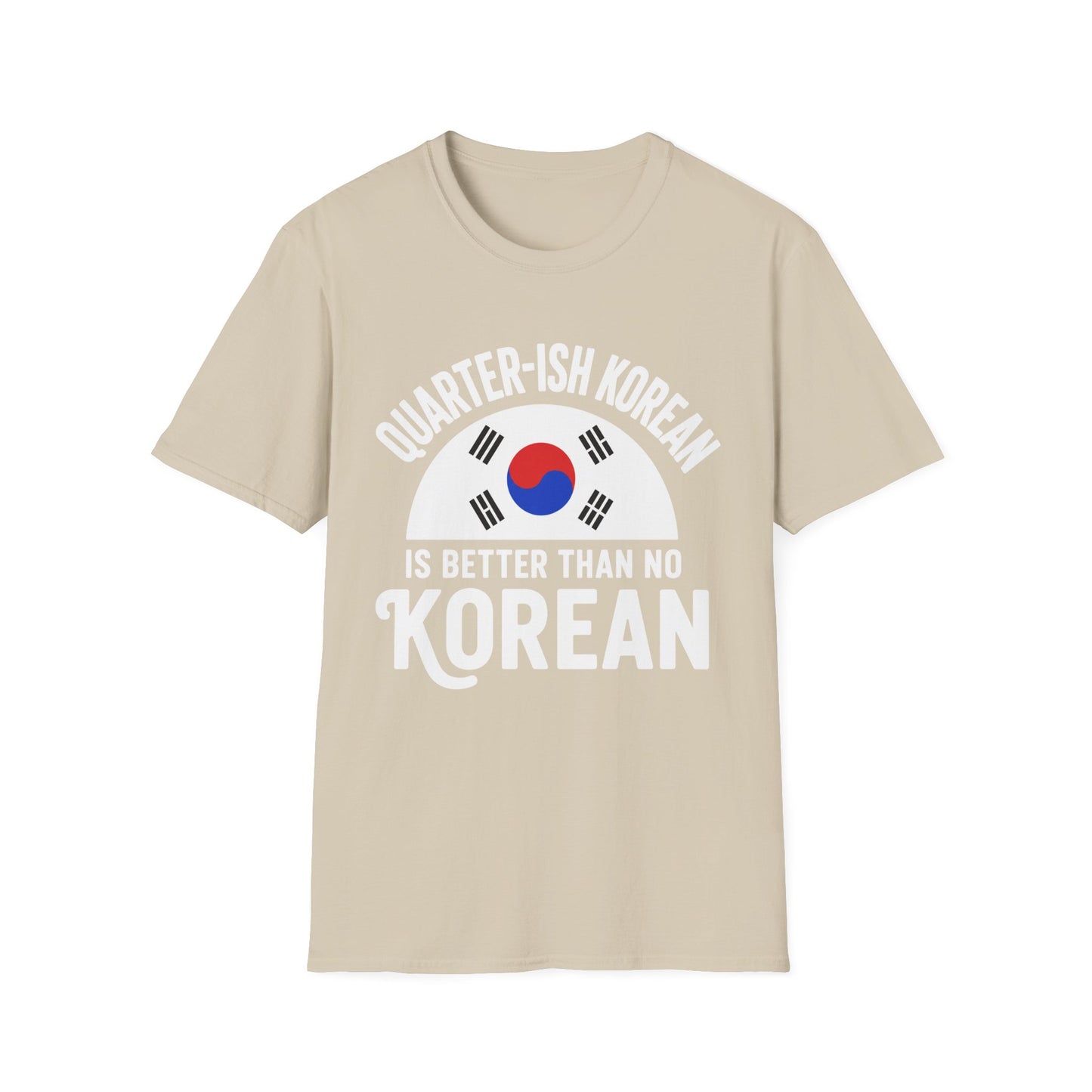 Quarter-Ish Korean T-Shirt — Half Korean Pride Tee with Taegeuk Flag