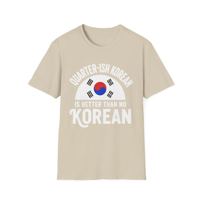 Quarter-Ish Korean T-Shirt — Half Korean Pride Tee with Taegeuk Flag