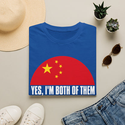 Flag Heritage T-Shirt — “Yes, I’m Both of Them” China & South Korea Pride Tee