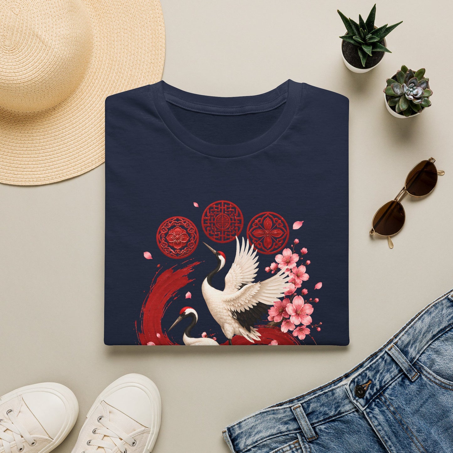 ARIRANG FLORAL CRANE T-SHIRT