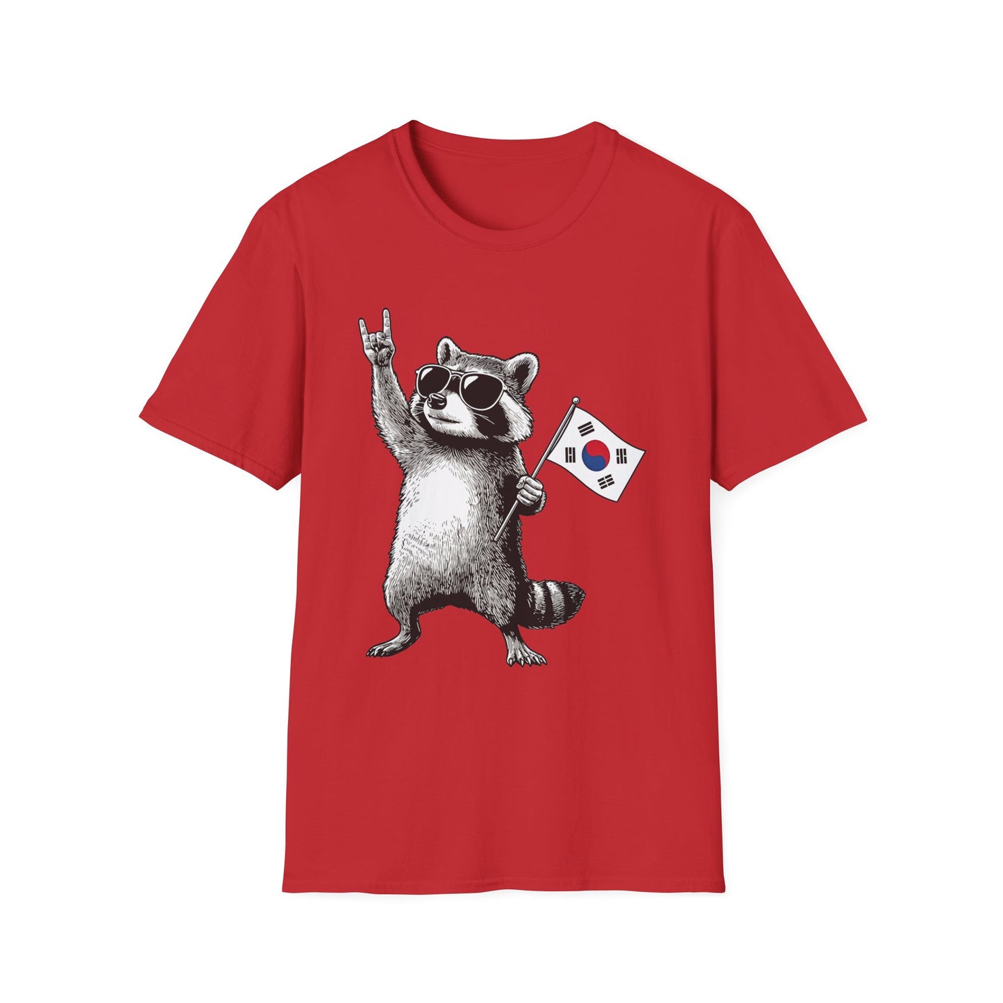 Korean Flag Raccoon T-Shirt — Cool Raccoon with South Korea Flag