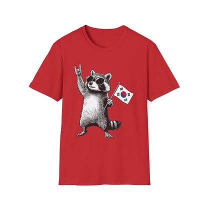 Korean Flag Raccoon T-Shirt — Cool Raccoon with South Korea Flag