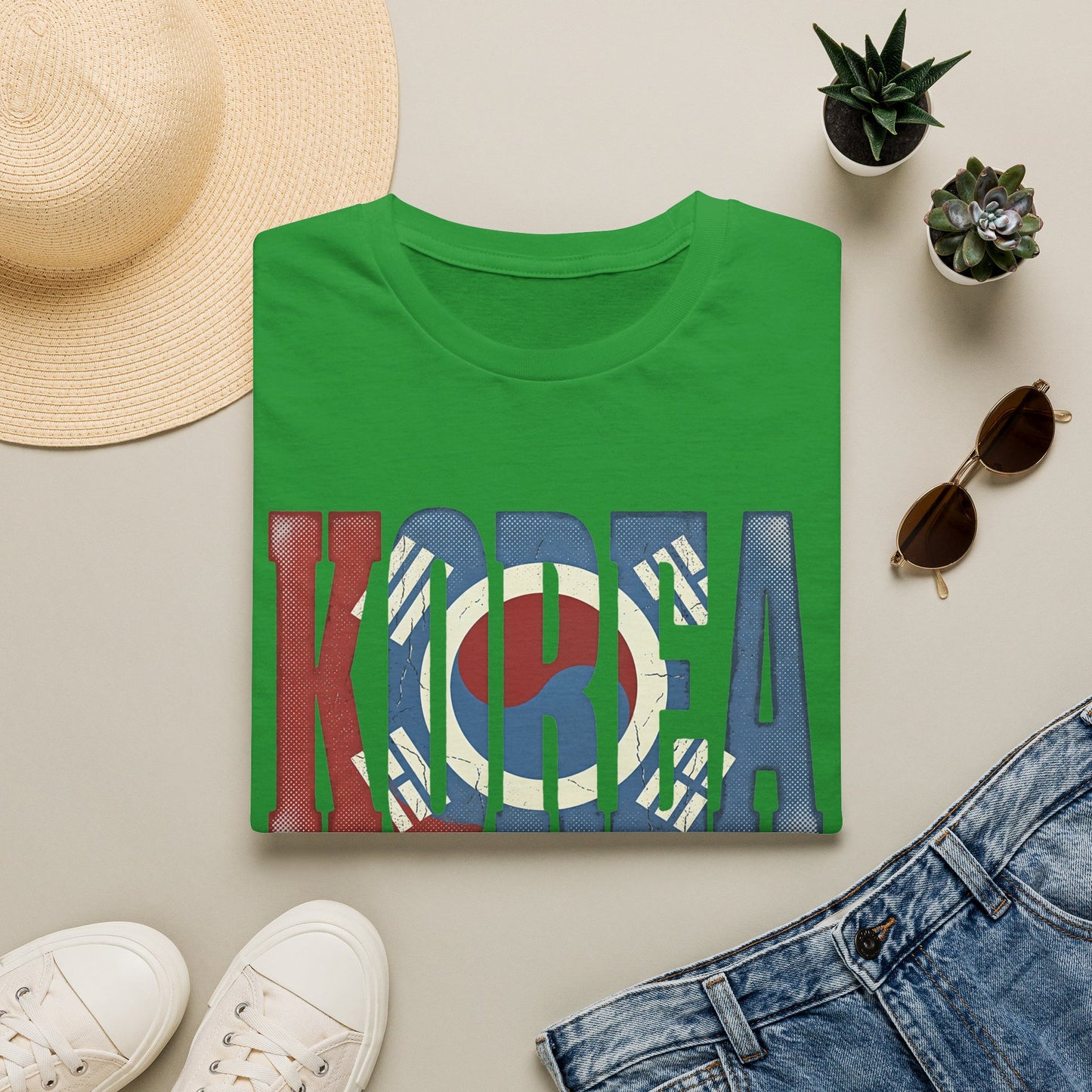 KOREA Flag Graphic T-Shirt — Retro Korean Flag Travel Tee