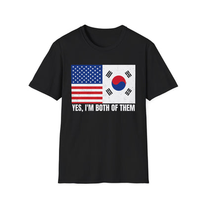 USA & South Korea Flag T-Shirt — "Yes, I'm Both of Them" Patriotic Korean-American Tee