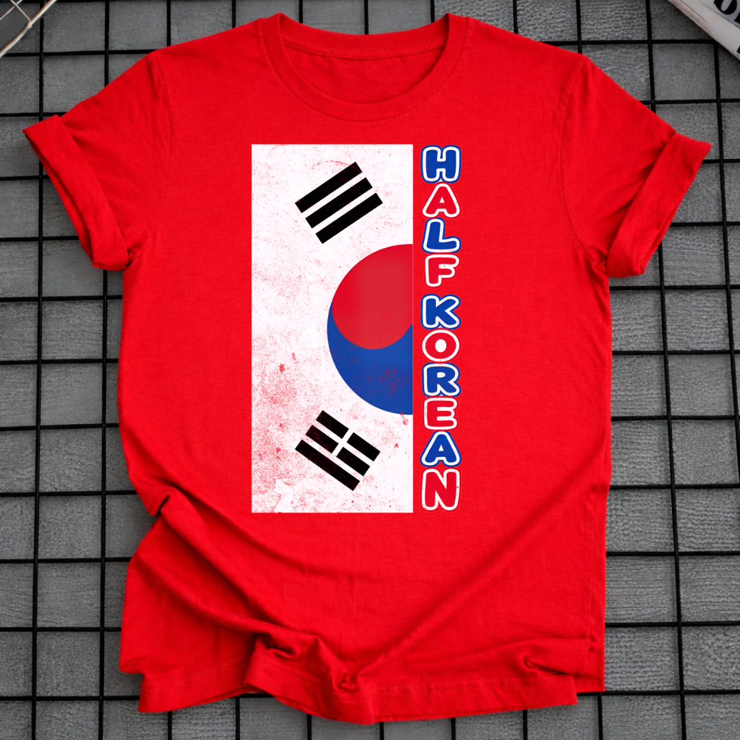 HALF KOREAN FLAG T-SHIRT