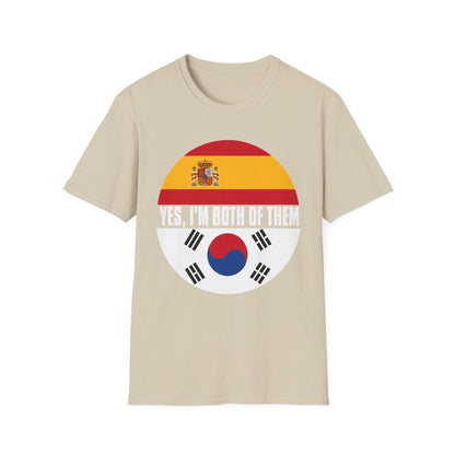 Yes, I'm Both Of Them Spanish Korean Flag T-Shirt