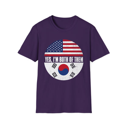 Yes, I'm Both of Them T-Shirt — USA & South Korea Flag Dual Heritage Tee