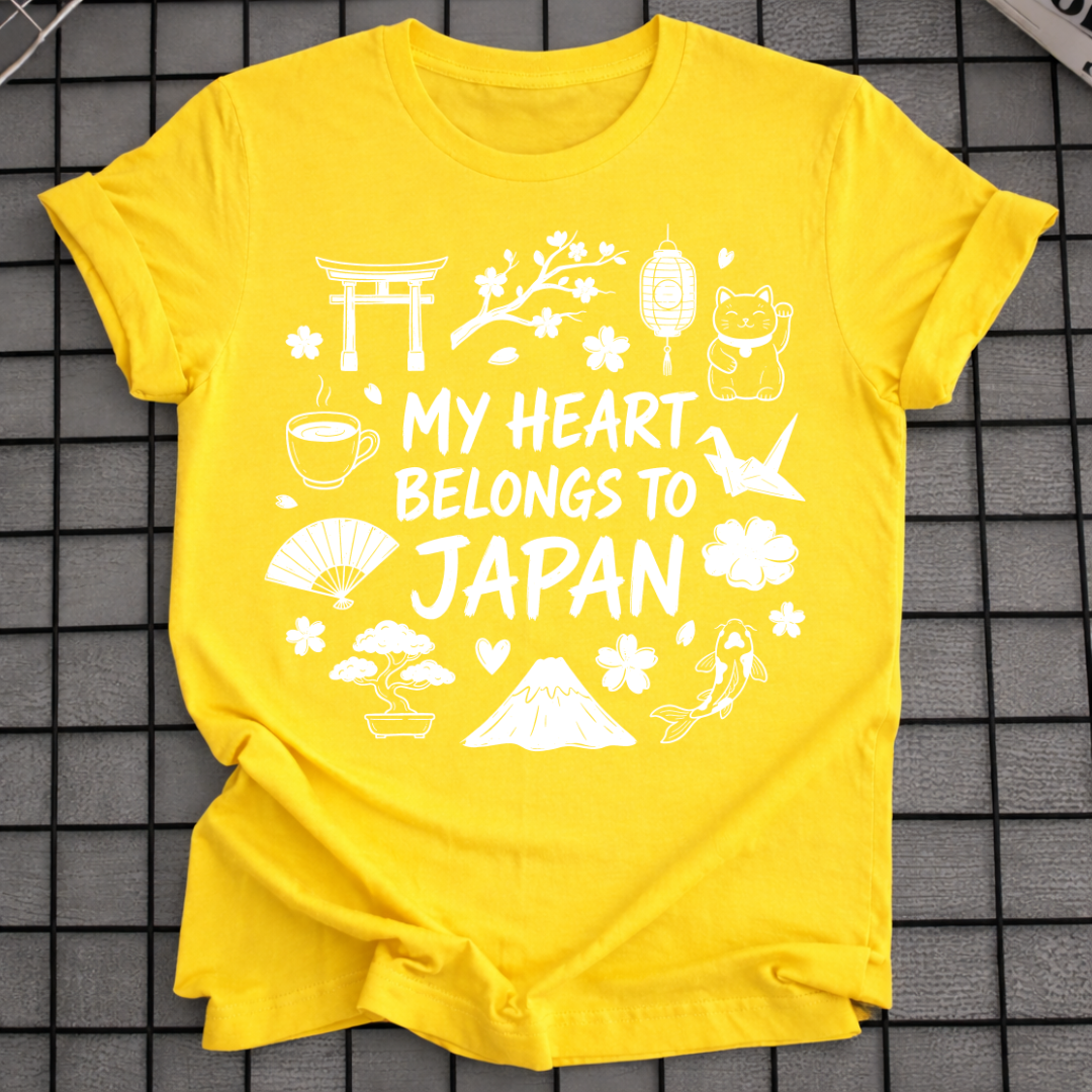 MY HEART BELONGS TO JAPAN T-SHIRT