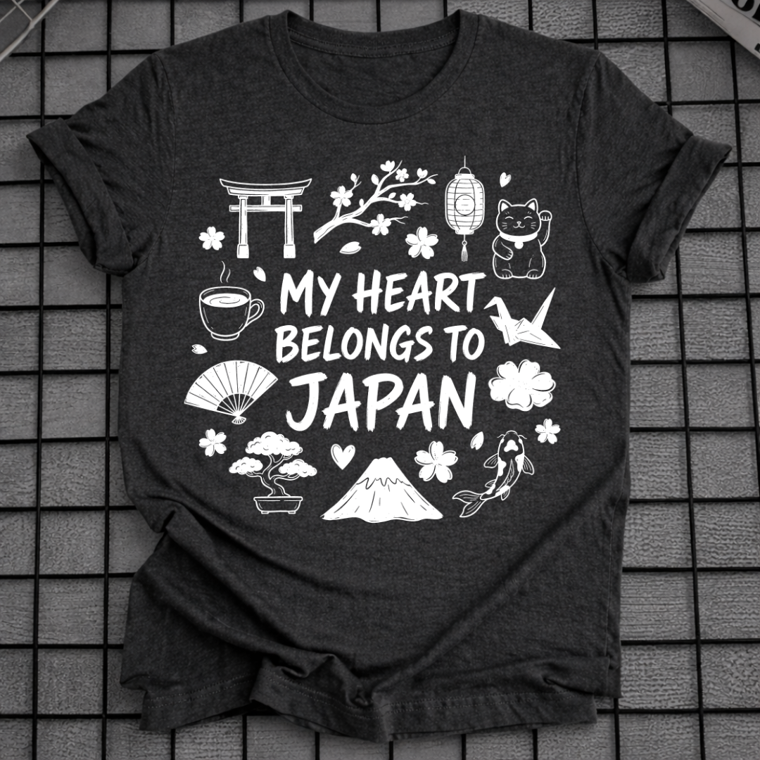 MY HEART BELONGS TO JAPAN T-SHIRT