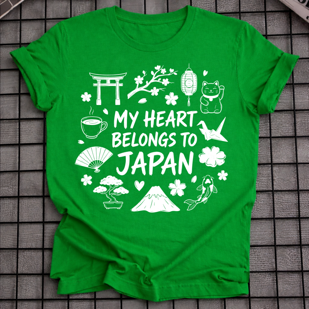 MY HEART BELONGS TO JAPAN T-SHIRT