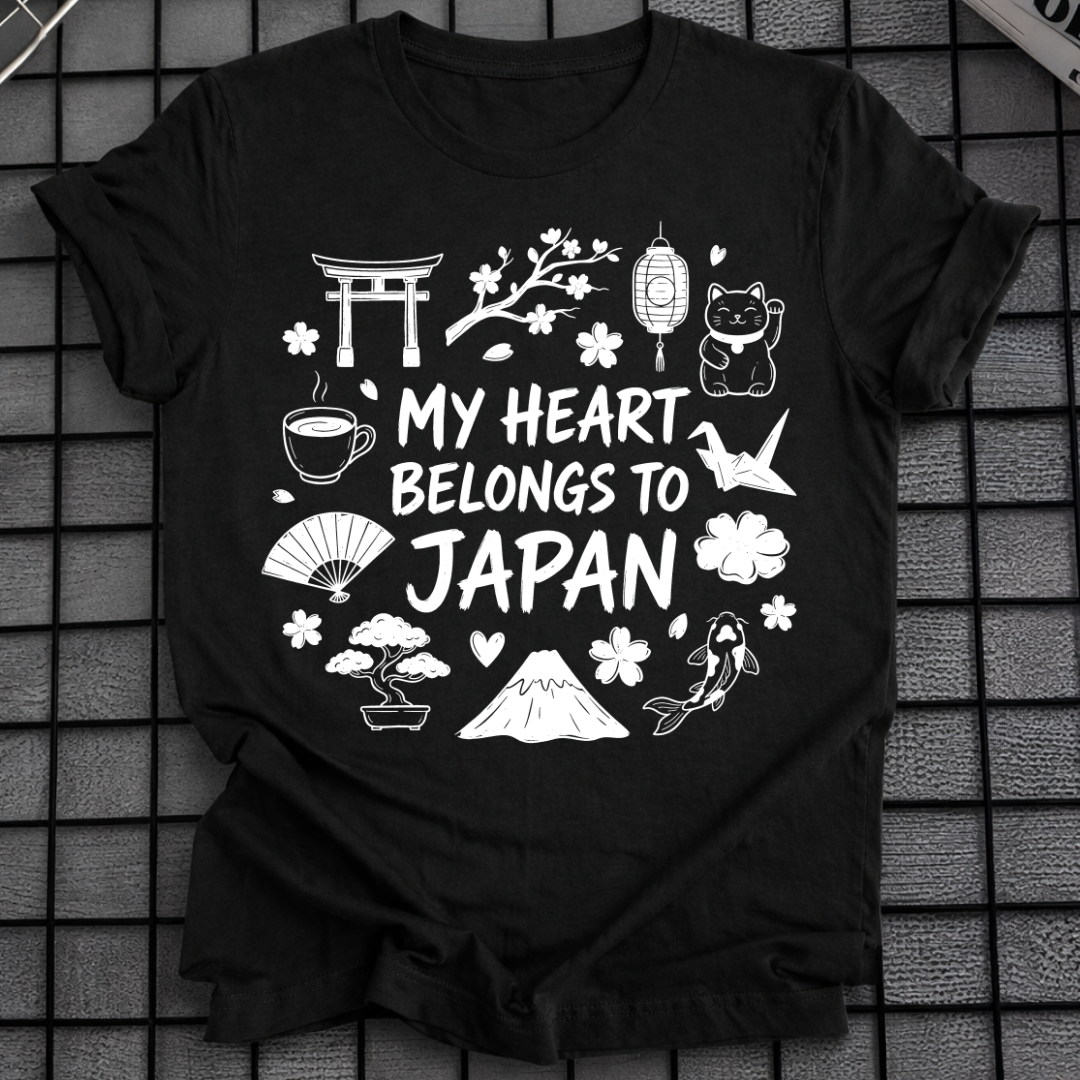 MY HEART BELONGS TO JAPAN T-SHIRT