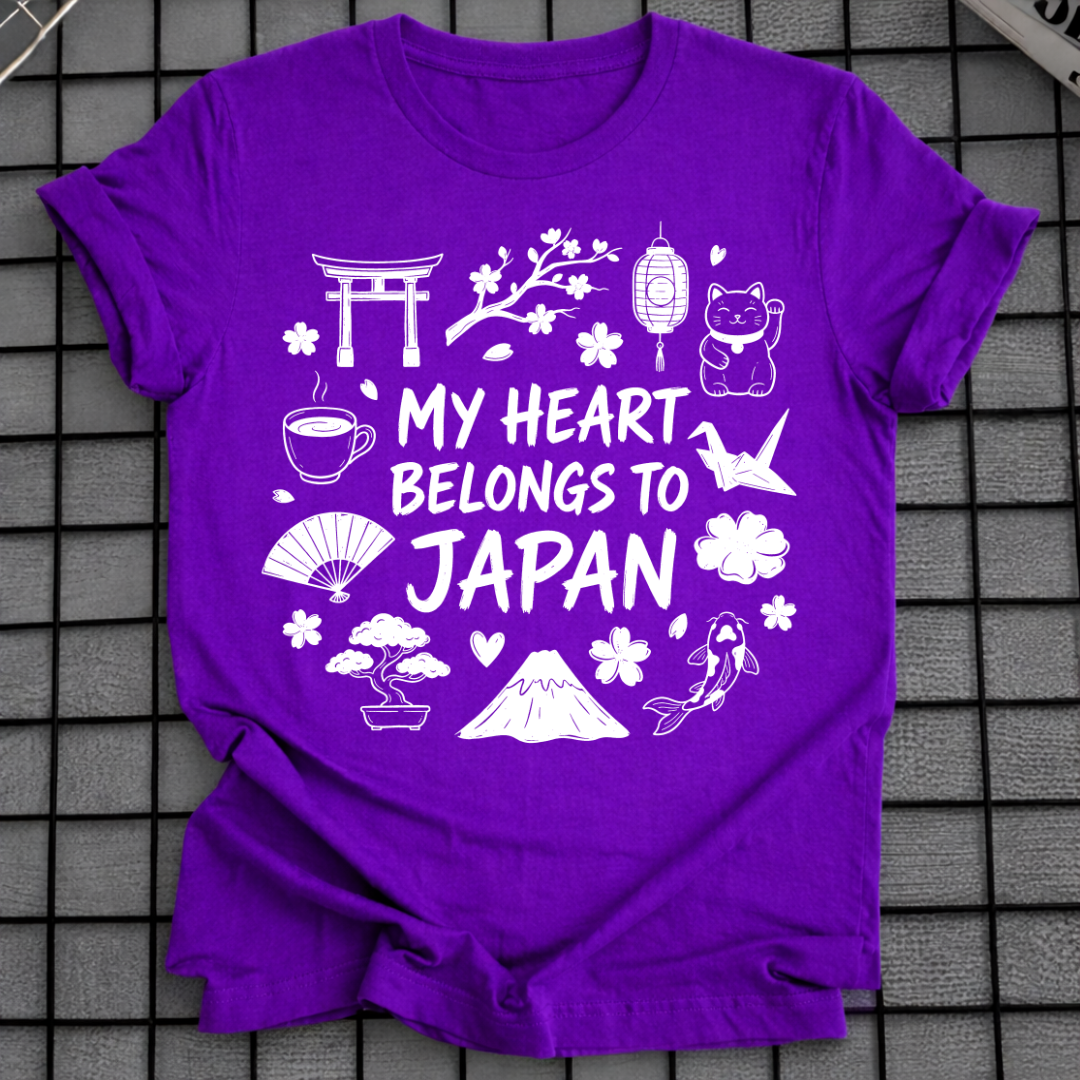MY HEART BELONGS TO JAPAN T-SHIRT