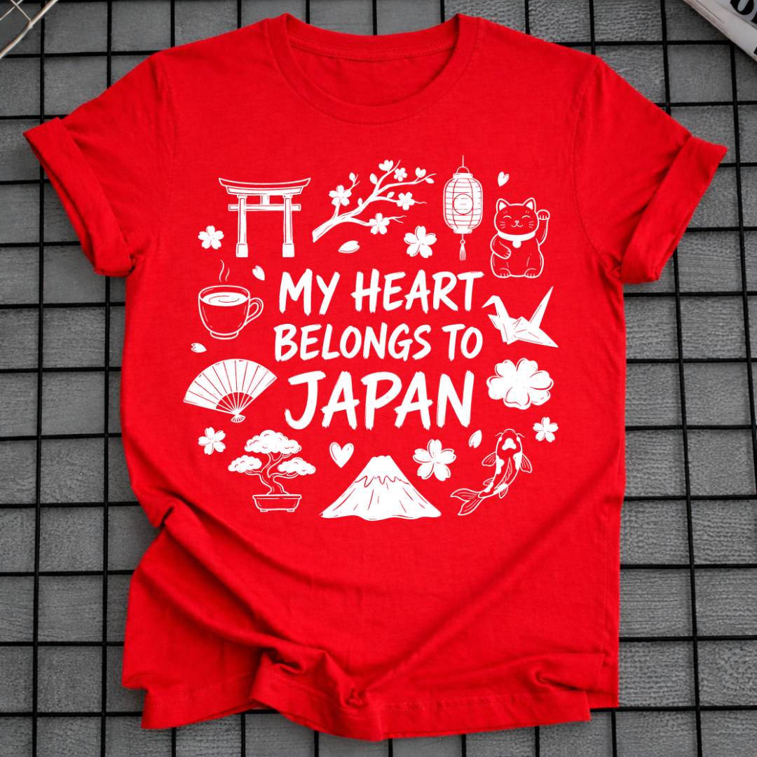 MY HEART BELONGS TO JAPAN T-SHIRT