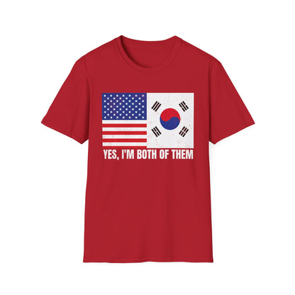 USA & South Korea Flag T-Shirt — "Yes, I'm Both of Them" Patriotic Korean-American Tee