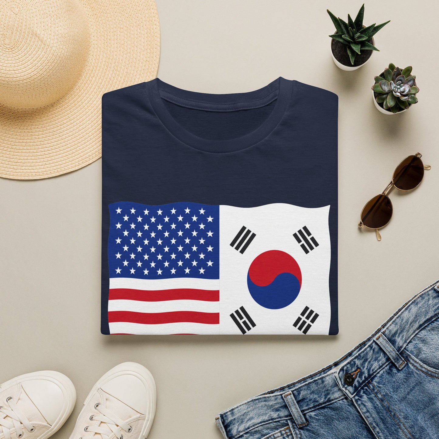 USA South Korea Flag T-Shirt – American & Korean Friendship Tee