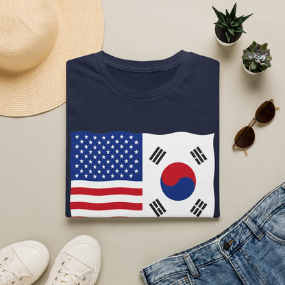 USA South Korea Flag T-Shirt – American & Korean Friendship Tee